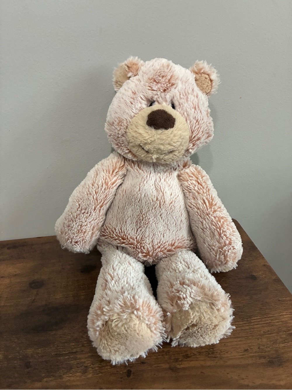 Mary Meyer Marshmallow Bear Plush Blush Pink Cream Stuffed Animal 13” Floppy Zoo